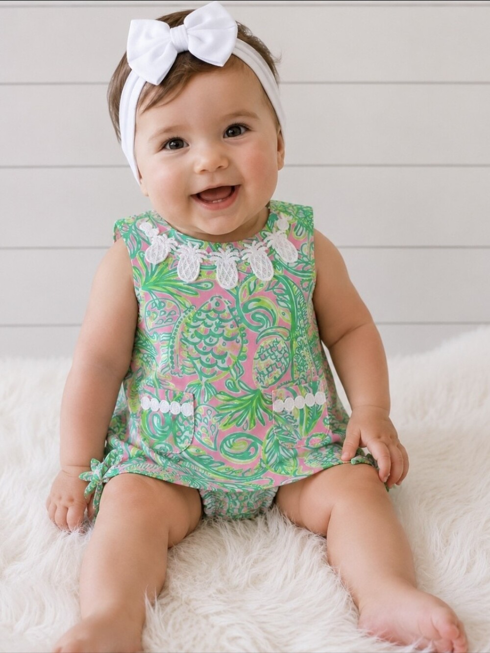 Lilly Pulitzer NWT Baby Shift Mandevilla Fins and Flippers Girls 6 - 12 Months M